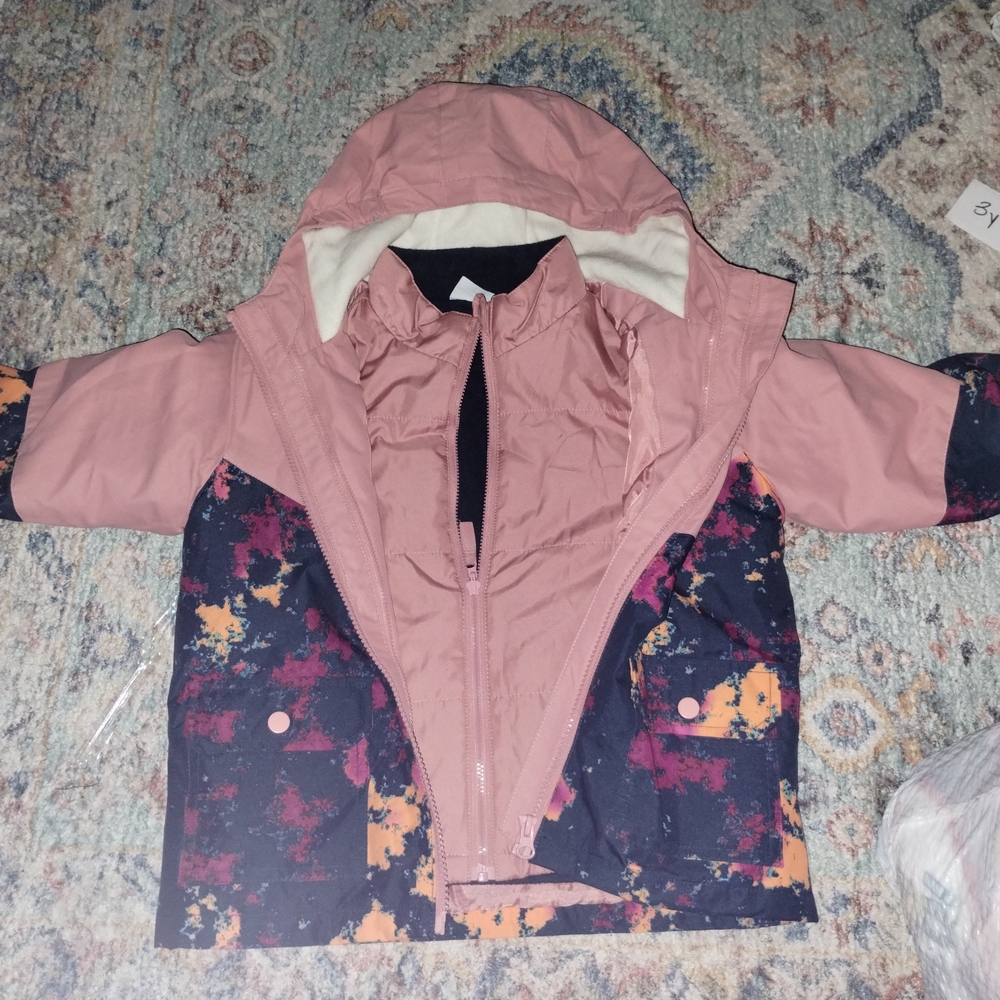 Swiss Tech Kids Jacket in Pink and Multicolor